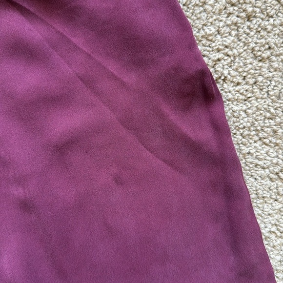 Z Spoke Zac Posen Silk Burgundy Red Pleated Cuff Ankle Straight Leg Trousers - Picture 12 of 12